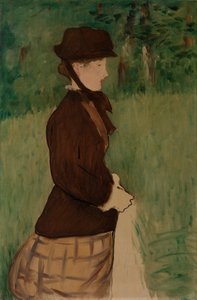 年轻女子在花园里，1879年 作者 爱德华·马奈