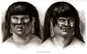 秘鲁奥雷霍内斯印第安人夫妇（Ccotos 部落） 作者 爱德华·里奥（Edouard Riou）