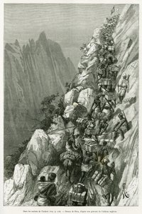 在安科里的岩石中。里欧的版画，为故事《非洲的岩石》（Dans les tenebres de l