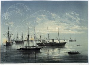 G. Nicole 为苏伊士运河开幕。 1869年 作者 爱德华·里奥（Edouard Riou）