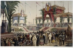 La Tribune des souverains in “” Inauguration of the Suez Canal by G. Nicole. 1869 作者 爱德华·里奥（Edouard Riou）