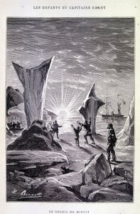 儒勒·凡尔纳《格兰特船长的孩子》中的午夜太阳 作者 爱德华·里奥（Edouard Riou）