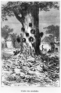 食人之树，来自&39;气球中的五周&39;的插图由儒勒·凡尔纳（1828-1905）巴黎，黑泽尔 作者 爱德华·里奥（Edouard Riou）