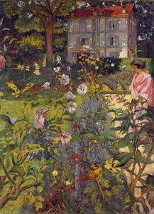 Vaucresson花园，1920年（画布上的瘟疫） 作者 爱德华·维拉德