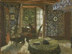 室内，约1900-1901（纸板上的油画 作者 爱德华·维拉德