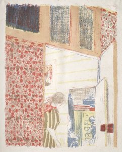 室内装饰与粉色壁纸 III 作者 爱德华·维拉德