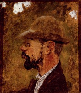 Portrait of the painter Henri de Toulouse Lautrec by profile (oil on canvas) 作者 爱德华·维拉德