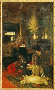 画家 Hans Makart 在他的工作室......（布面油画） 作者 爱德华·查勒蒙特