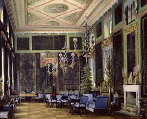 Tsarskoye Selo大皇宫的中国房间（wc，水粉和纸上墨水）