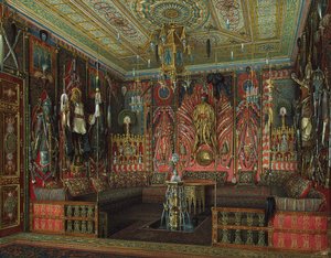 19世纪中叶Tsarskoye Selo凯瑟琳宫的土耳其室。