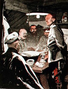 新年打卡，来自德国杂志“Simplicissimus”的插图，c.1915（平版印刷） 作者 爱德华·托尼