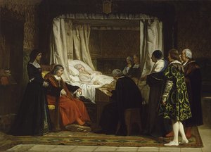 卡斯蒂利亚女王伊莎贝拉一世在口述她最后的遗嘱，1864年 作者 爱德华多·罗萨莱斯·加利纳
