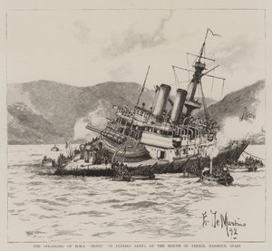 HMS Howe在西班牙费罗尔港口Pereiro Reefs的搁浅 作者 爱德华德马蒂诺