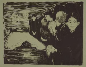 在临终前。 1896年 作者 爱德华·蒙克