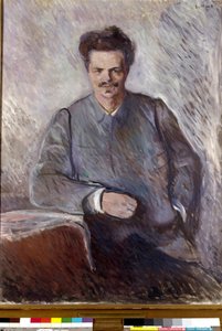 奥古斯特·斯特林堡 瑞典剧作家和画家奥古斯特·斯特林堡 (1849-1912) 的肖像。 爱德华·蒙克 (1863-1944) 的绘画 作者 爱德华·蒙克