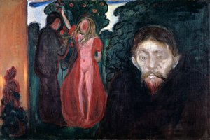 嫉妒，1895年 作者 爱德华·蒙克