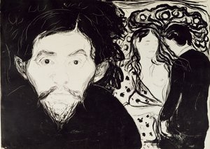 嫉妒，1896年 作者 爱德华·蒙克