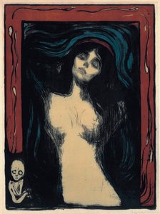 圣母（恋爱中的女人）。爱德华-蒙克（1863-1944 年）作品，彩色石版画 作者 爱德华·蒙克