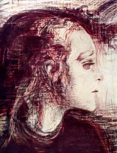 生病的女孩，1907年 作者 爱德华·蒙克
