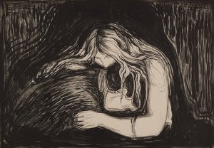 吸血鬼二。 1895-1902年 作者 Edvard Munch