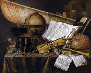 Vanitas 静物 - Edwaert Collier 的绘画（1642-1708） 作者 Edwaert Colyer或Collier