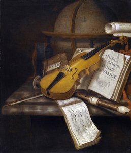 Vanitas Still Life - Peinture par Edwaert Collier (1642-1708)， - 布面油画，71,6x60,6 - 私人收藏 作者 Edwaert Colyer或Collier