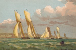 游艇比赛，埃里斯附近海域（彩色印刷版）