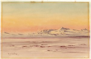 南极沿海风光，1901-04（纸上写着） 作者 爱德华·阿德里安·威尔逊