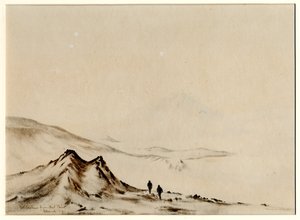 从Hut Point出发的Erebus山，1901-04（纸上写着） 作者 爱德华·阿德里安·威尔逊