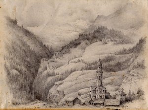 Tiefencastel，瑞士，1899年 作者 爱德华·阿德里安·威尔逊