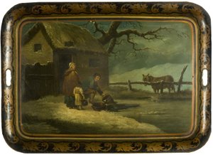Breaking the Ice，约 1800 年（日本锡制茶盘上的油） 作者 爱德华·伯德