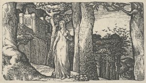 与公鸡在一起的女士，1829年。