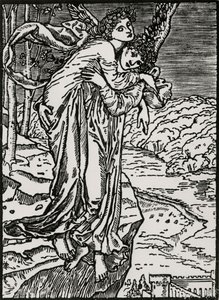 和风与赛琪 作者 爱德华·科利（之后）伯恩·琼斯（Burne Jones）