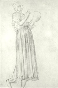 打镲的女孩（纸上铅笔画）