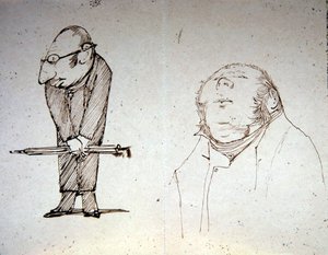 两位赞助人（纸上铅笔画） 作者 爱德华·科利·伯恩-琼斯