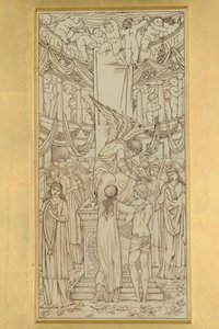 神秘婚姻，1871-74（纸上墨水） 作者 爱德华·伯恩·琼斯