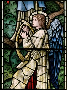 Wilden，All Saints，Morris＆Co.，Edward Burne-Jones，John Henry Dearle（1859-1932），天使天使，天使音乐家，细节，1902-1914，Louisa，Alfred，The Baldwins，总理，卫理公会，Wo