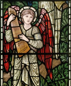 Wilden，All Saints，Morris＆Co.，Edward Burne-Jones，John Henry Dearle（1859-1932），天使天使，天使音乐家，细节，1902-1914，Louisa，Alfred，The Baldwins，总理，卫理公会，Wo