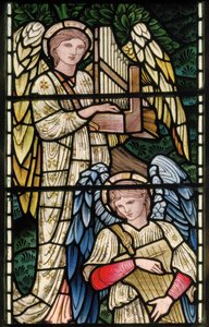 Wilden，All Saints，Morris＆Co.，Edward Burne-Jones，John Henry Dearle（1859-1932），天使天使，天使音乐家，细节，1902-1914，Louisa，Alfred，The Baldwins，总理，卫理公会，Wo