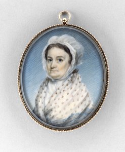 玛丽·古尔德·阿尔米（Mary Gould Almy），c.1797-1800年（象牙色的水彩画） 作者 爱德华·格林·马尔本