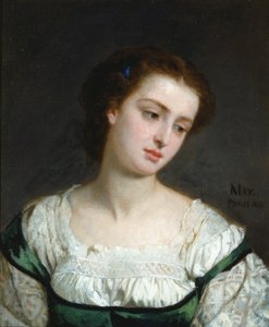 一个年轻女人的肖像，1862年。
