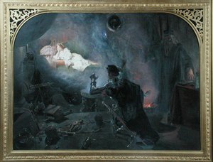 萨里伯爵 "在魔镜中看清了翡冷翠的杰拉尔丁"。 作者 爱德华·亨利·科博尔德