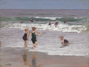 孩子们在玩冲浪 作者 爱德华·亨利·波塔斯特