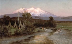 看日落的Sierra Blanca从Palmilia，新墨西哥，1894年东部 作者 爱德华·希尔