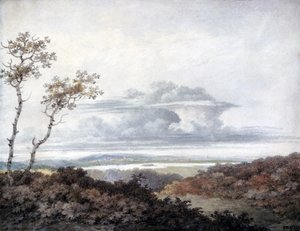 卢克霍华德（1772-1864）c.1808-11（纸上写着）后来的云研究的乡村景观