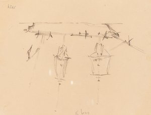 一艘帆船[背面]，18391845。 作者 爱德华·李尔