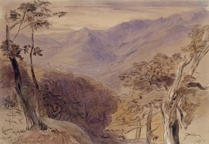 卡拉拉，1861年（钢笔，铅笔，墨水和纸张） 作者 爱德华·李尔