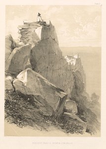 意大利卷插图游览。二：古城墙，蒙特切尔罗，1846年。 作者 爱德华·李尔