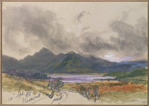 Keswick，1836年9月24日（铅笔和白纸在纸上） 作者 爱德华·李尔