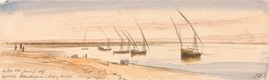 贝尼哈桑对面，向北望去 作者 爱德华·李尔